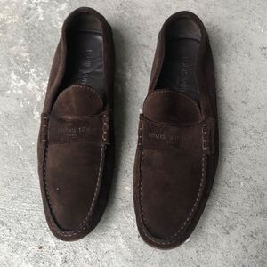 Louis Vuitton suede slip ons